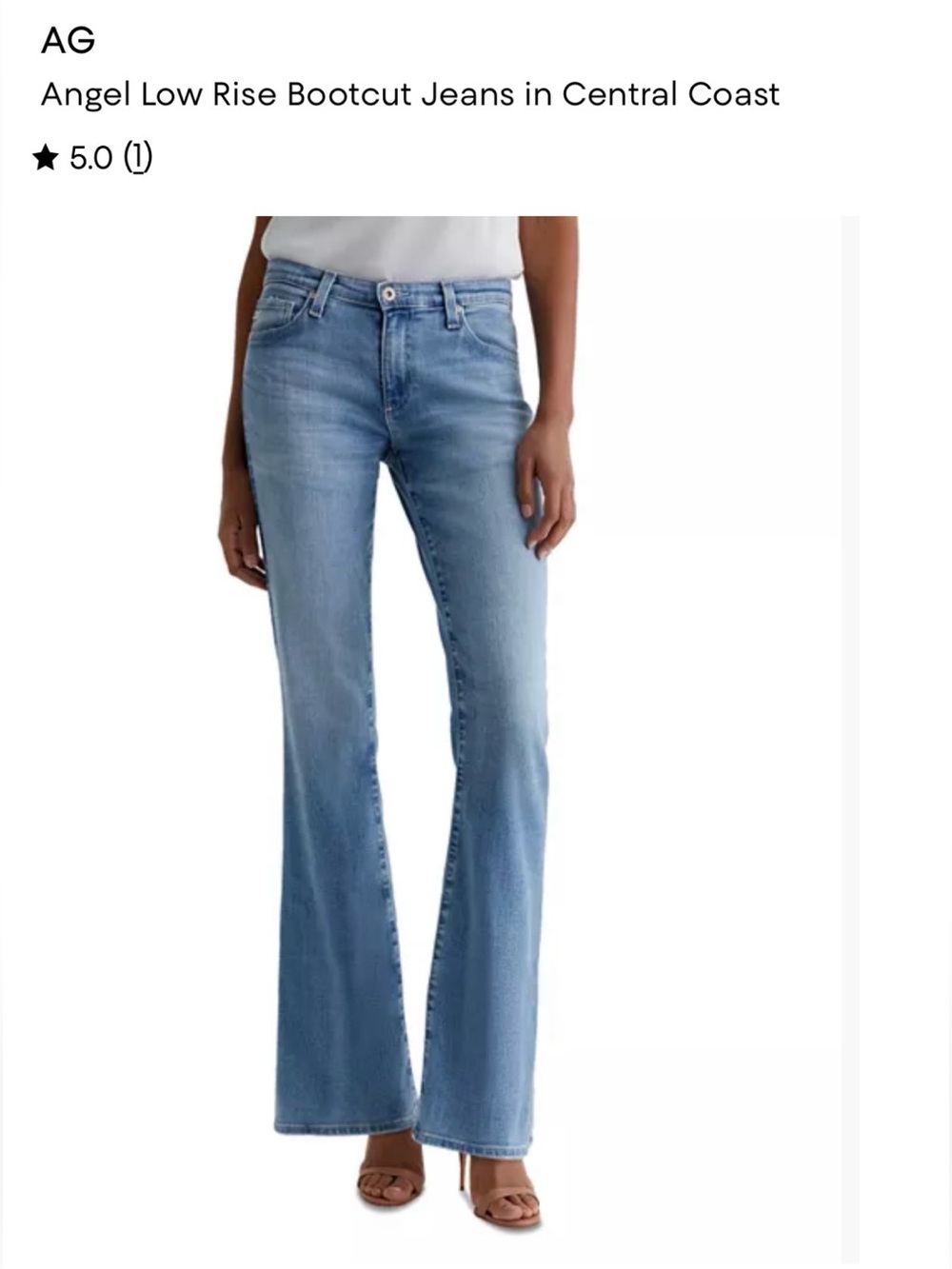 AG Angel Low Rise Bootcut Jeans in Central Coast wash